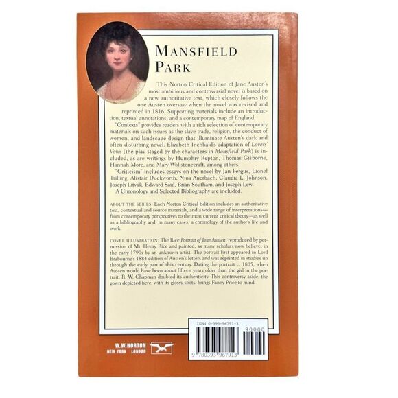 Mansfield Park by Jane Austen Norton Critical Edition Paperbook Book Novel. - Picture 2 of 3